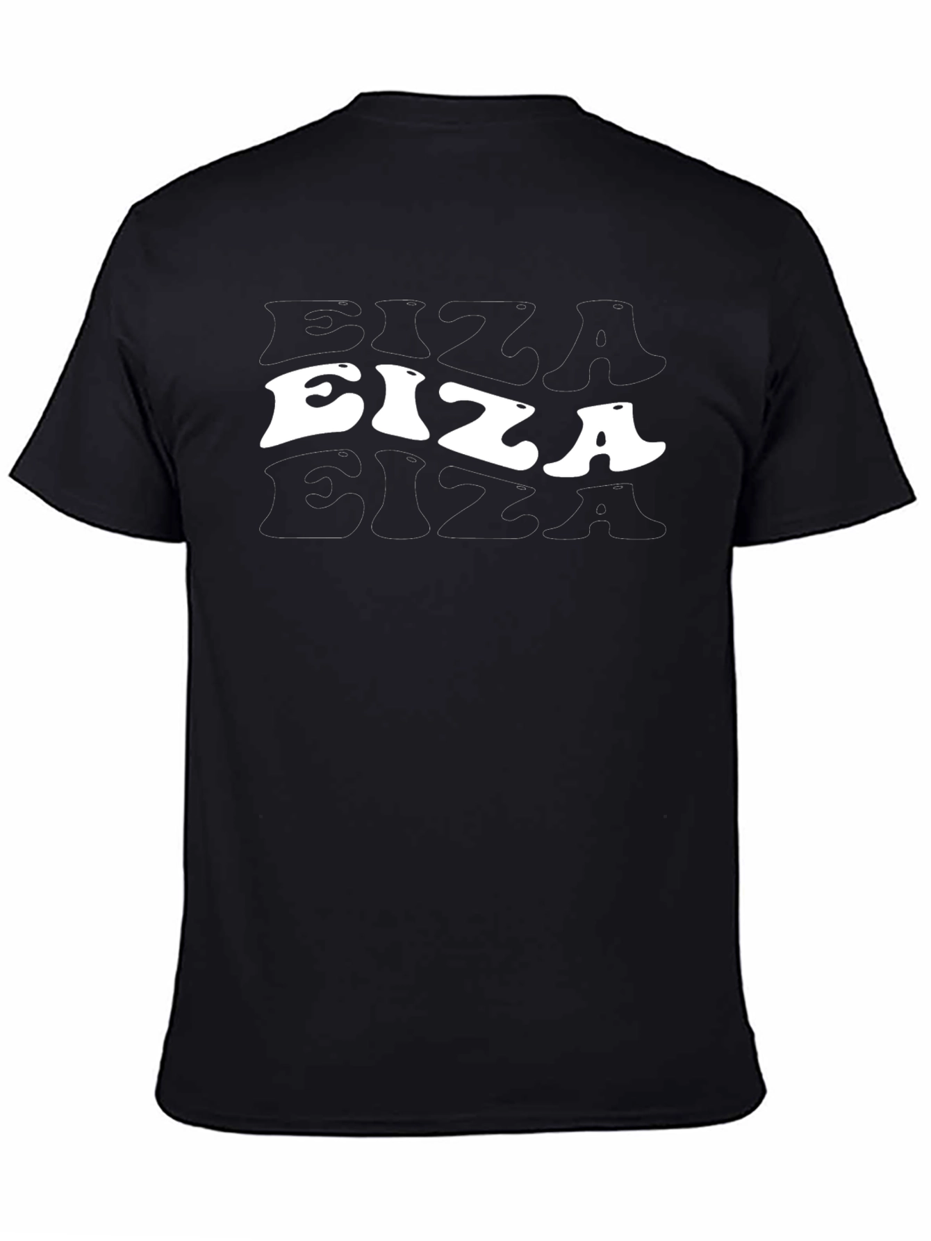Retro Ibiza Text Black Graphic Tee
