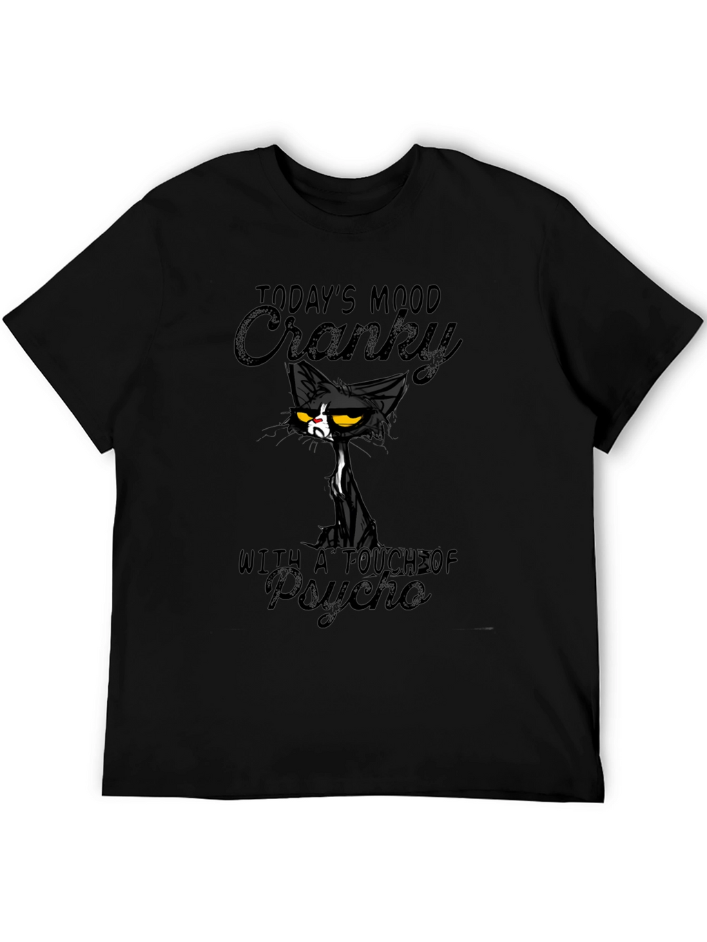 Cranky Psycho Cat Graphic T-Shirt
