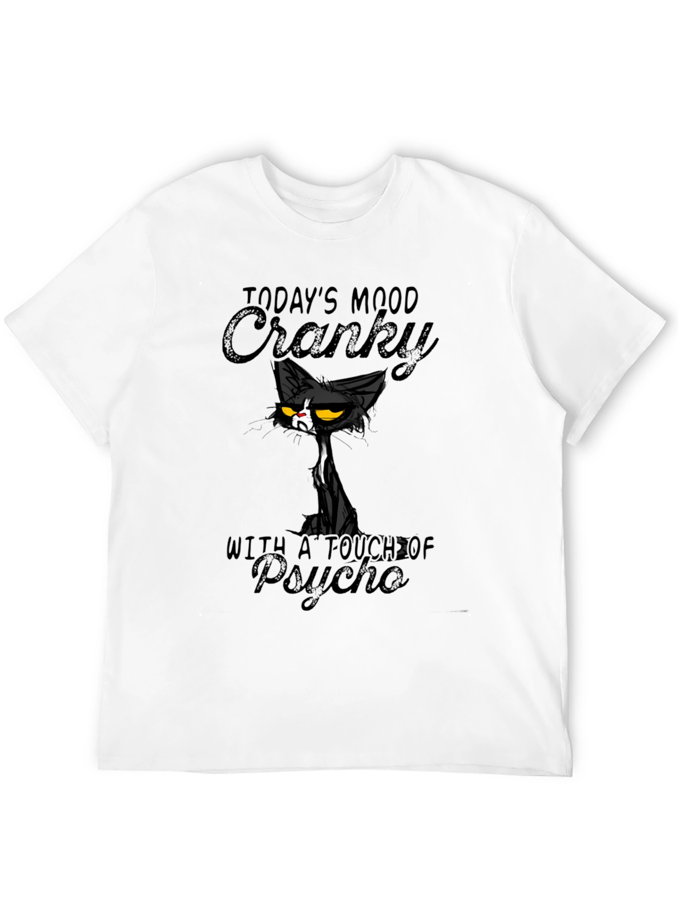 Cranky Psycho Cat Graphic T-Shirt