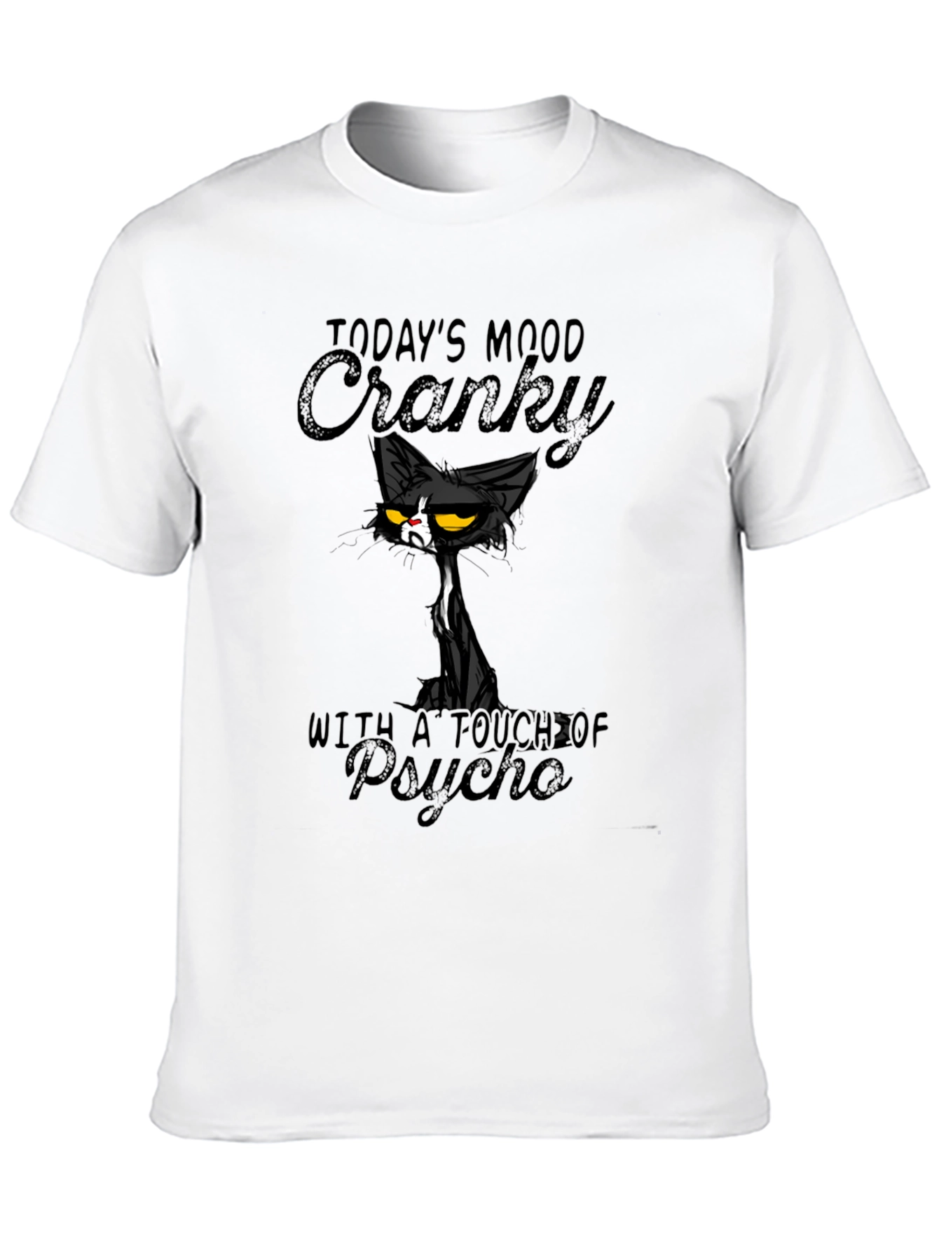 Cranky Psycho Cat Graphic T-Shirt