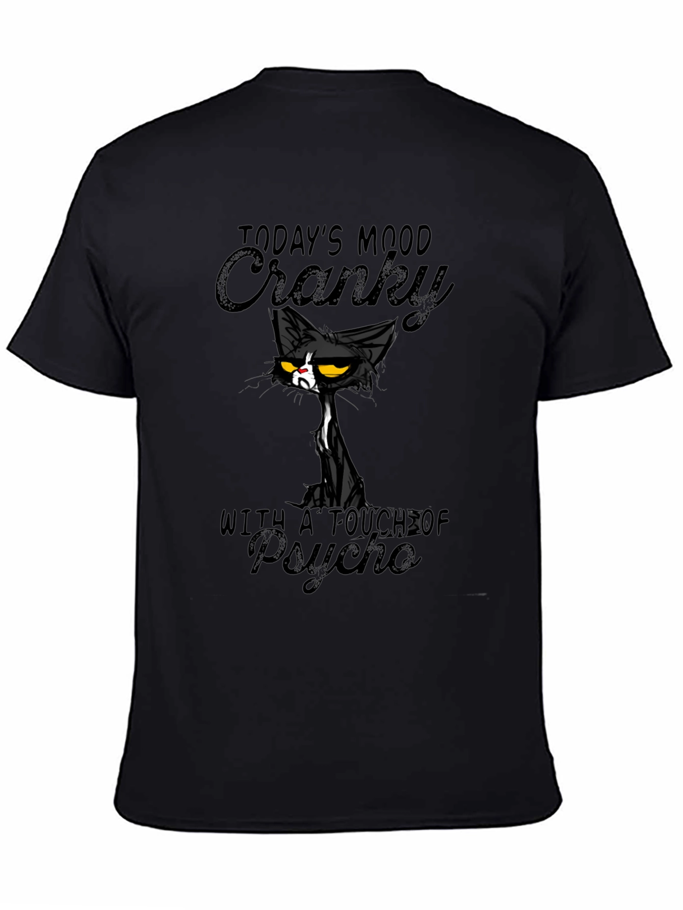 Cranky Psycho Cat Graphic T-Shirt