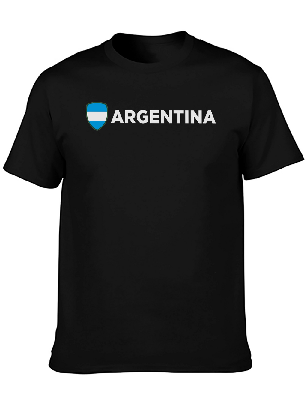 Argentina Flag T-Shirt - Black Cotton Tee