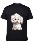 Cute Dog Graphic Tee - Black Cotton T-Shirt