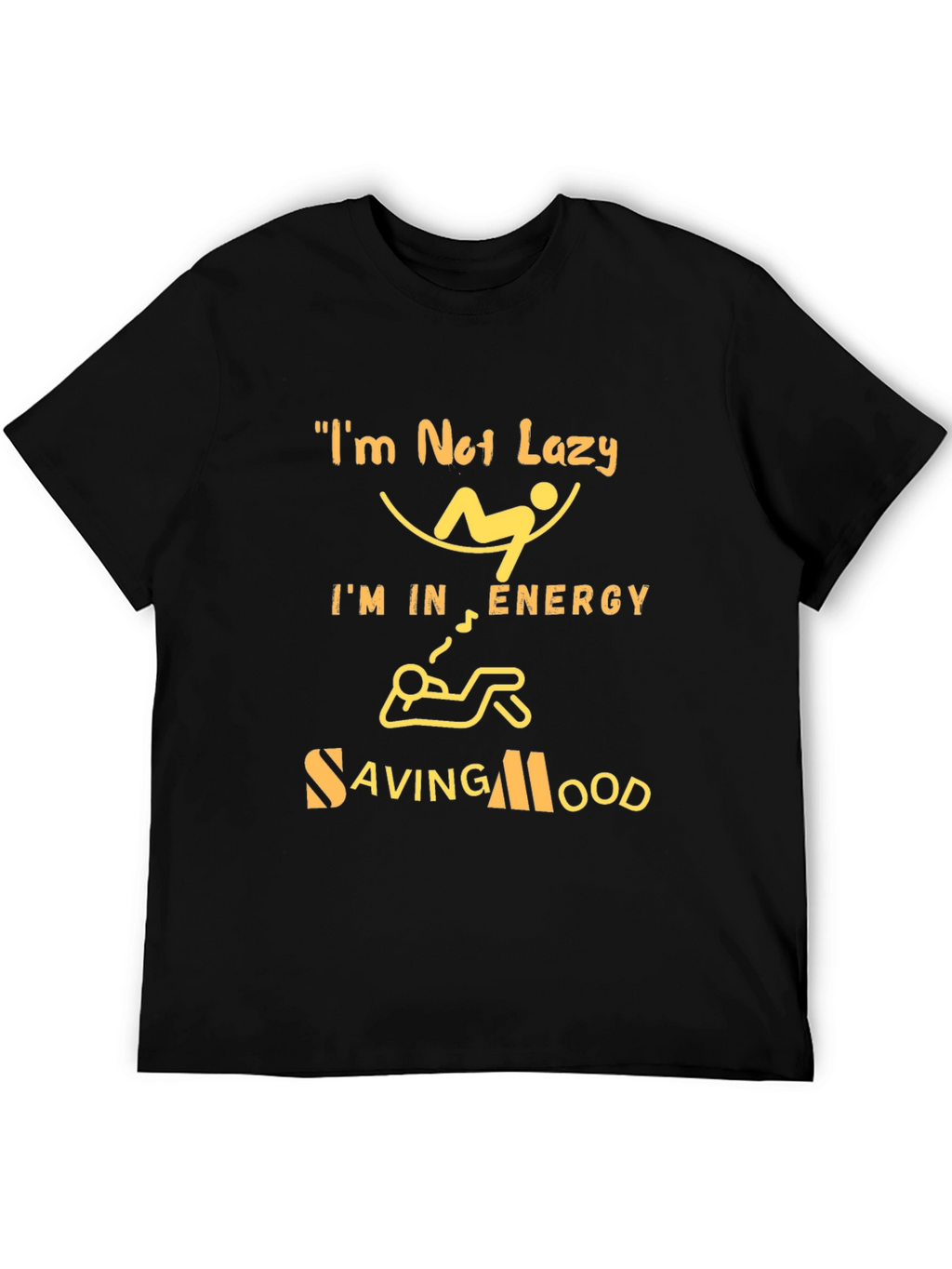 Energy Saving Mood Graphic Tee - Black