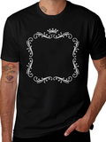 Elegant Crown Frame Black T-Shirt