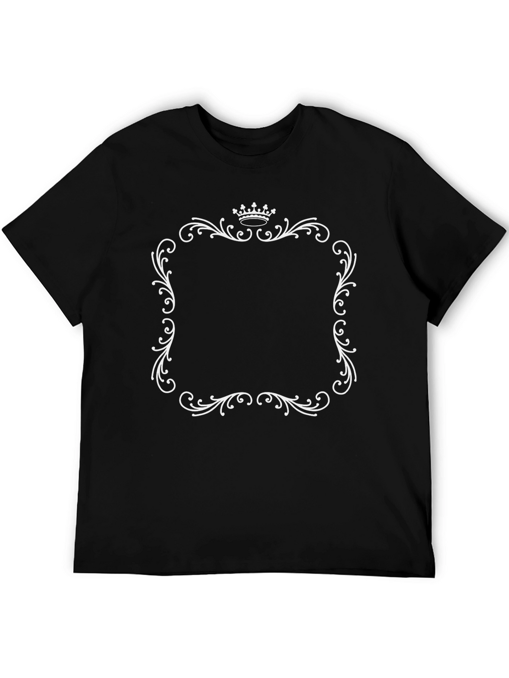 Elegant Crown Frame Black T-Shirt
