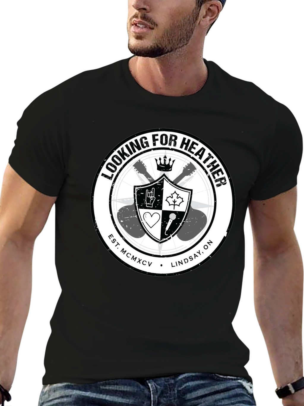 Looking for Heather Graphic T-Shirt - Black