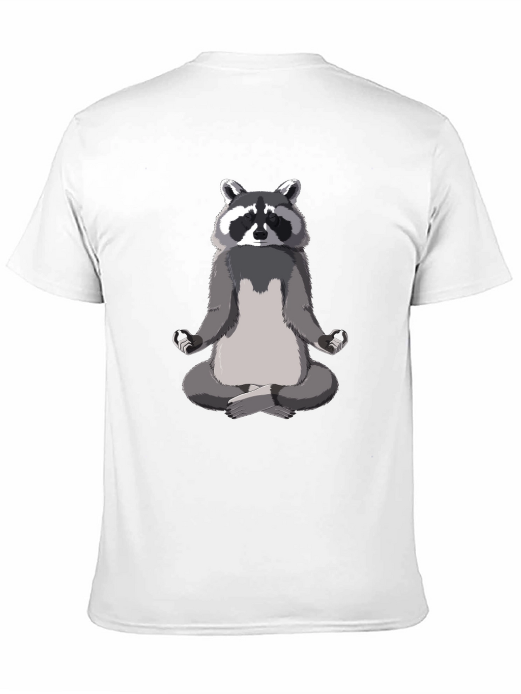 Zen Raccoon Mens Black T-Shirt