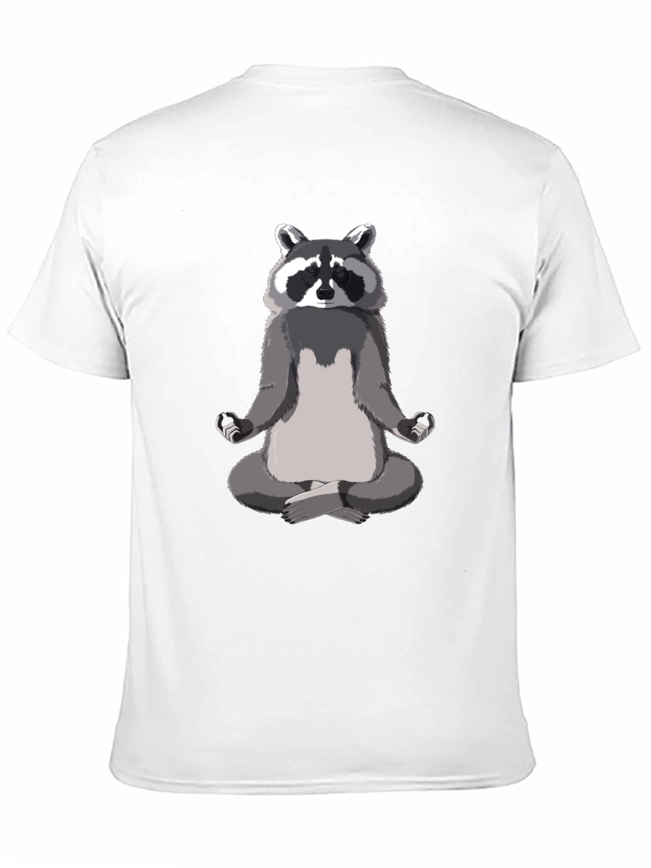 Zen Raccoon Mens Black T-Shirt