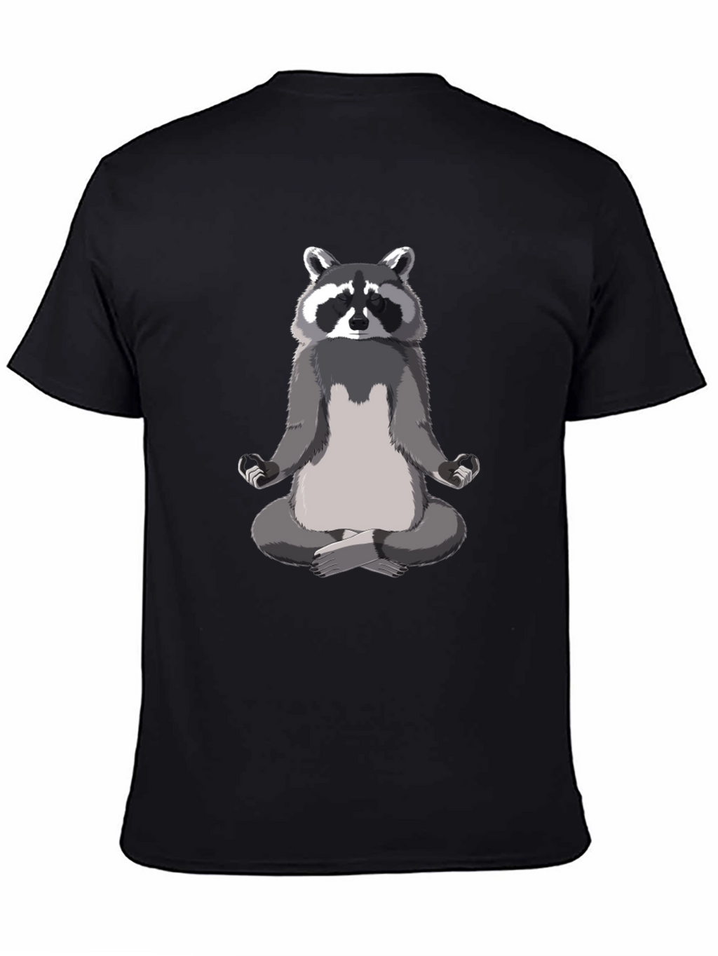 Zen Raccoon Mens Black T-Shirt