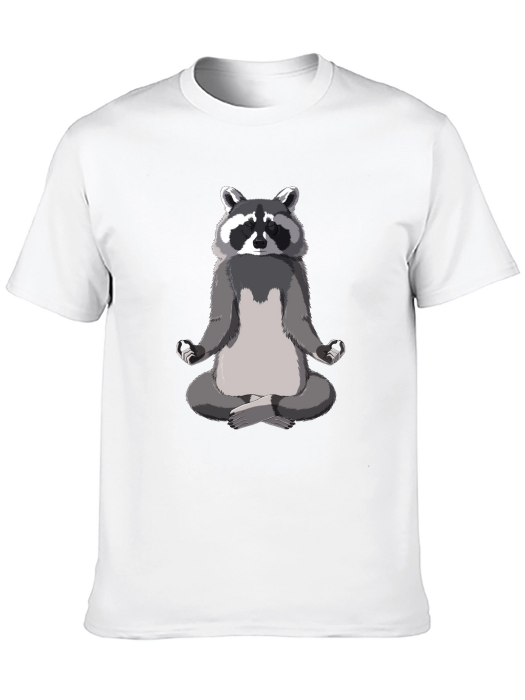 Zen Raccoon Mens Black T-Shirt