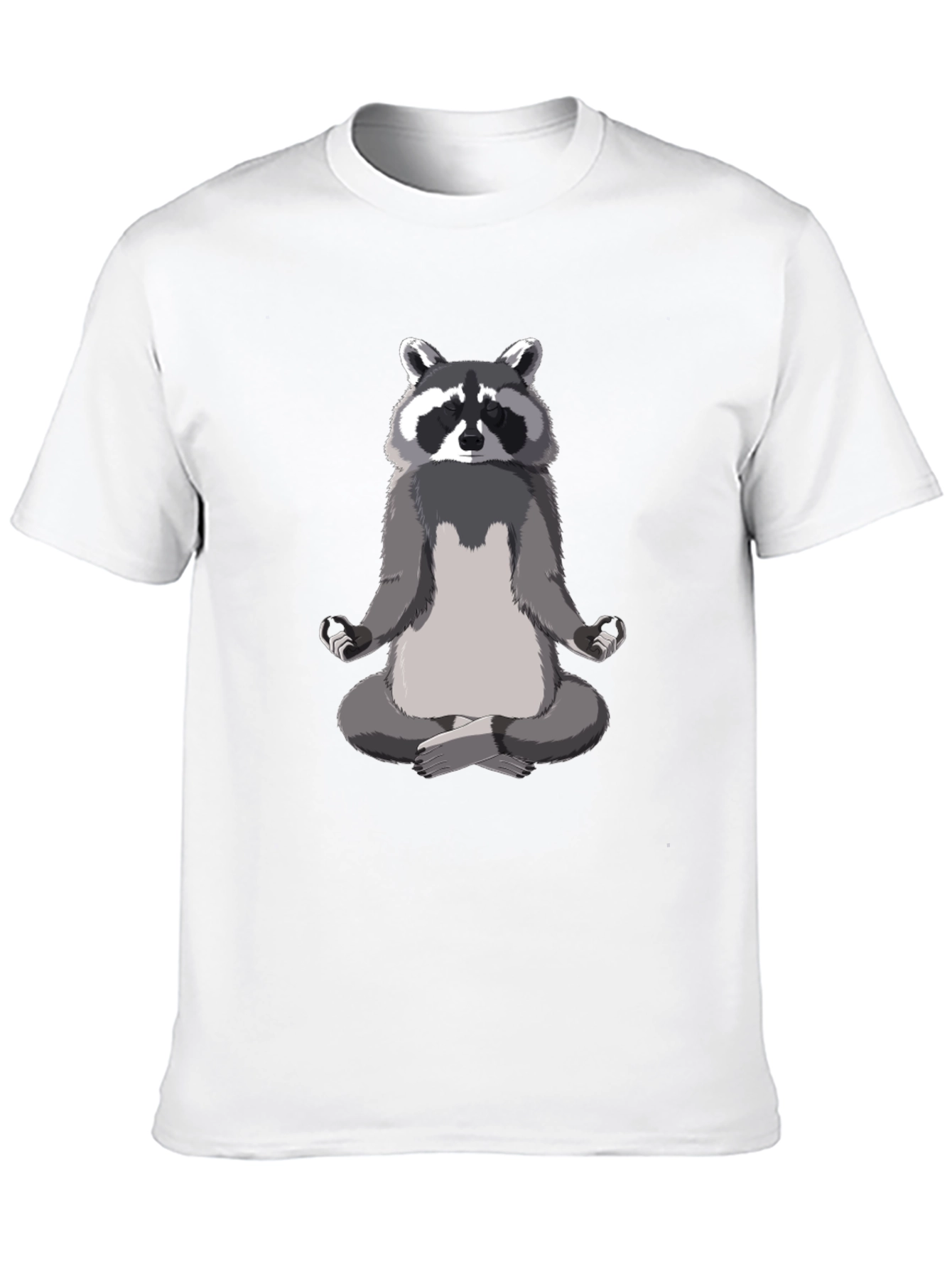 Zen Raccoon Mens Black T-Shirt