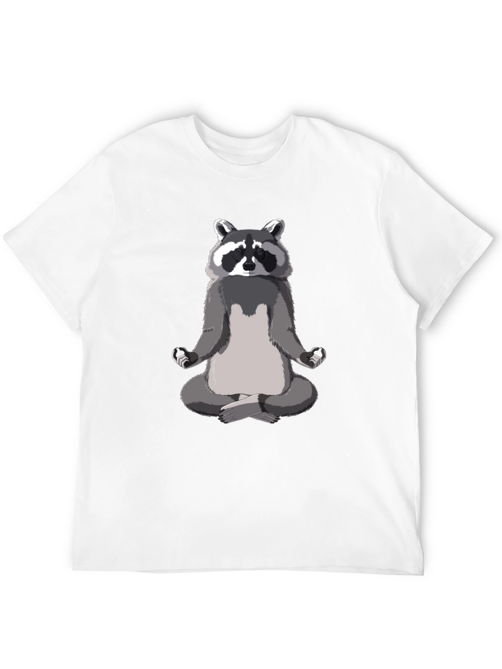 Zen Raccoon Mens Black T-Shirt