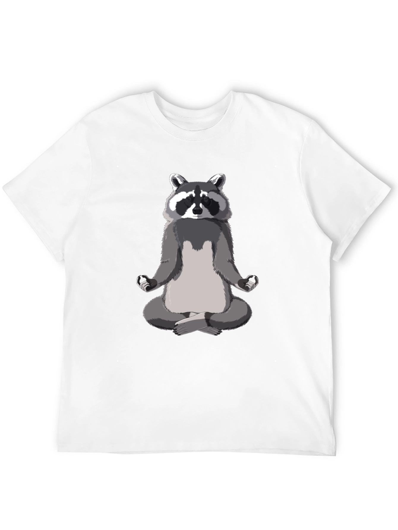 Zen Raccoon Mens Black T-Shirt