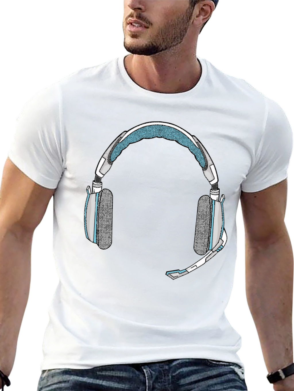 Gaming Headset Graphic Tee - Gamer Style Shirt