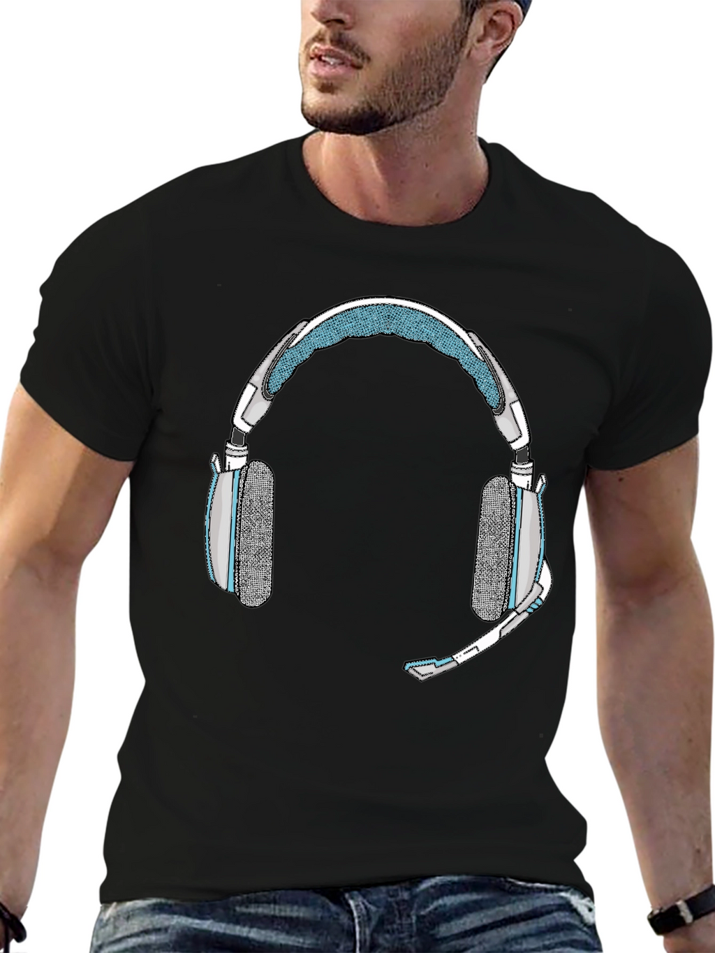 Gaming Headset Graphic Tee - Gamer Style Shirt