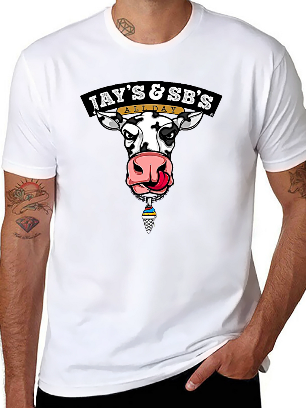 Jays & SBs All Day Cow Graphic Black T-Shirt