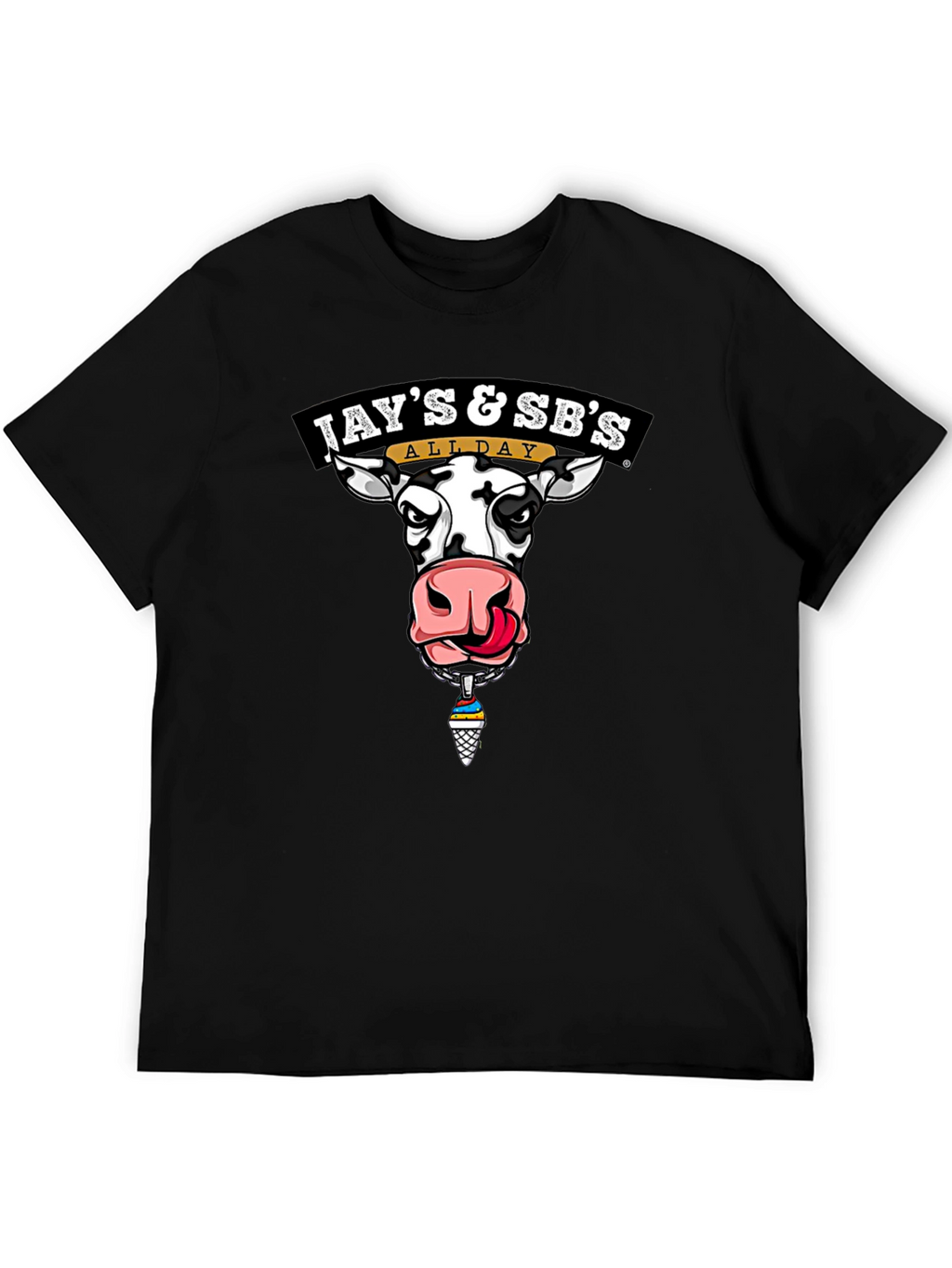 Jays & SBs All Day Cow Graphic Black T-Shirt