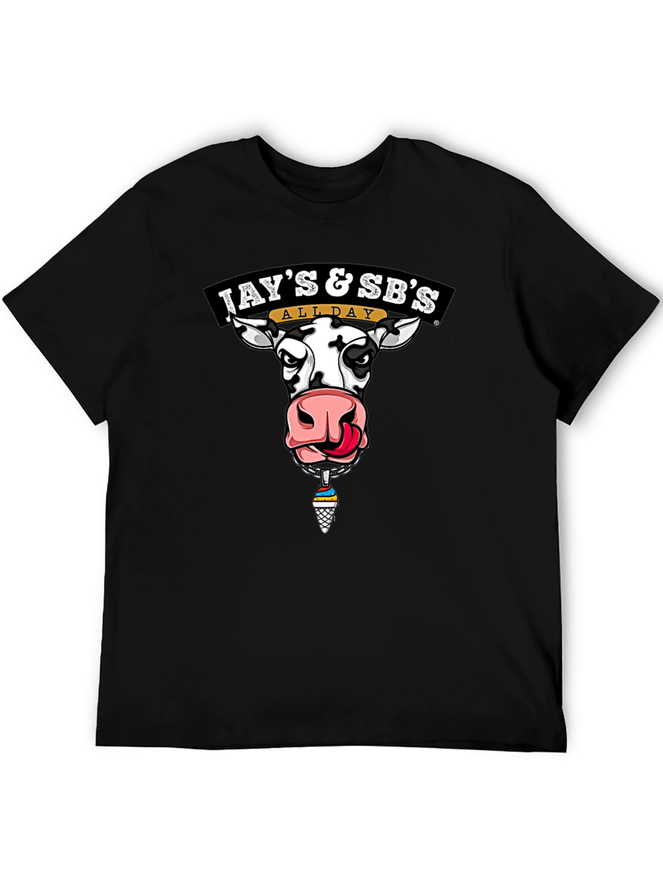 Jays & SBs All Day Cow Graphic Black T-Shirt