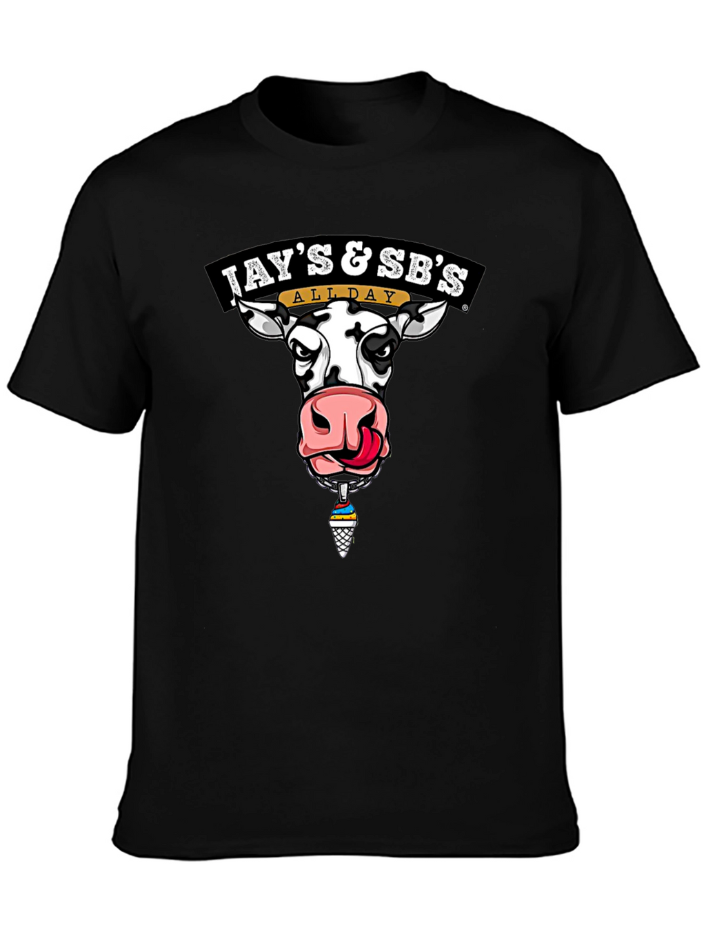 Jays & SBs All Day Cow Graphic Black T-Shirt