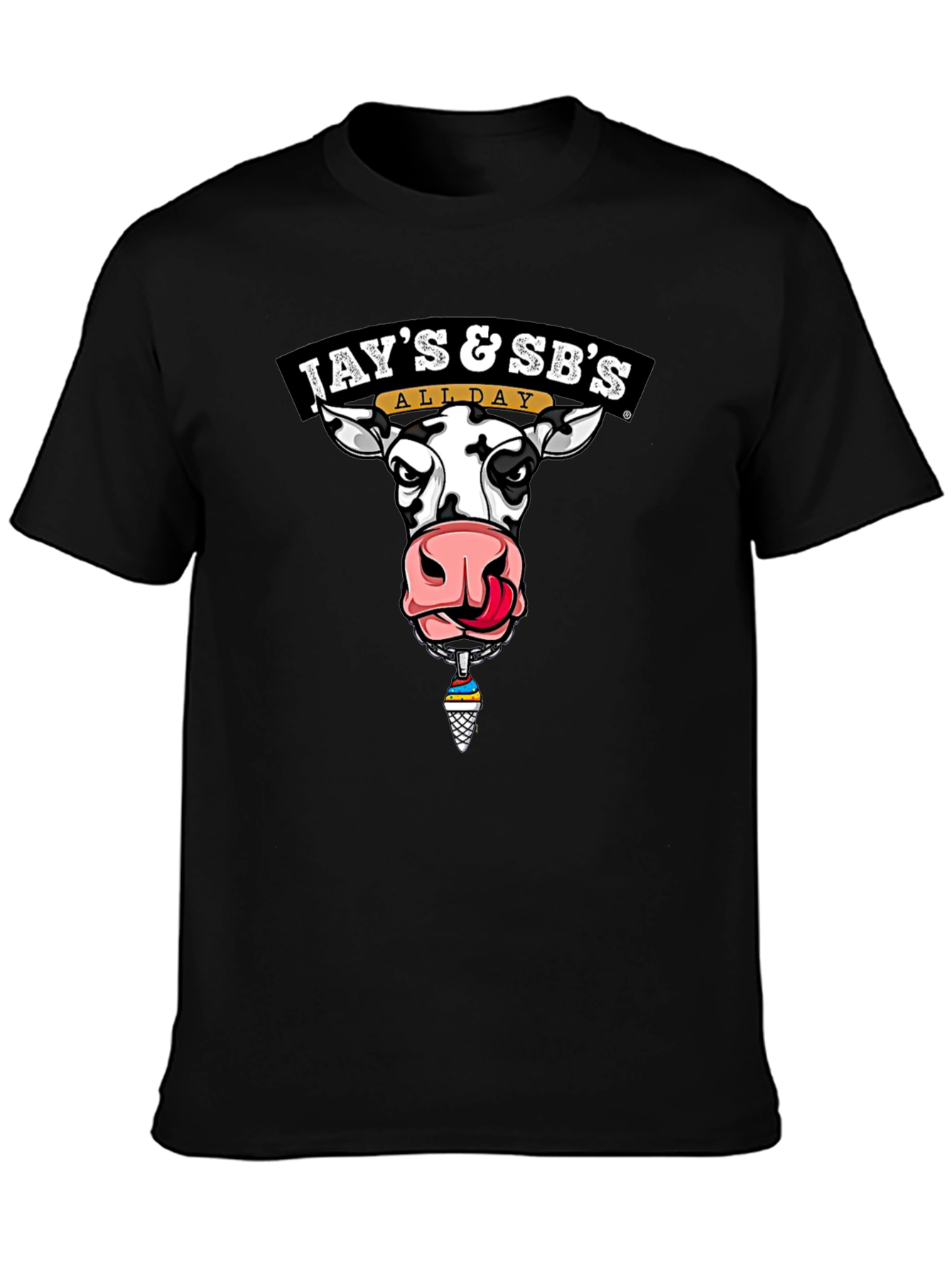 Jays & SBs All Day Cow Graphic Black T-Shirt