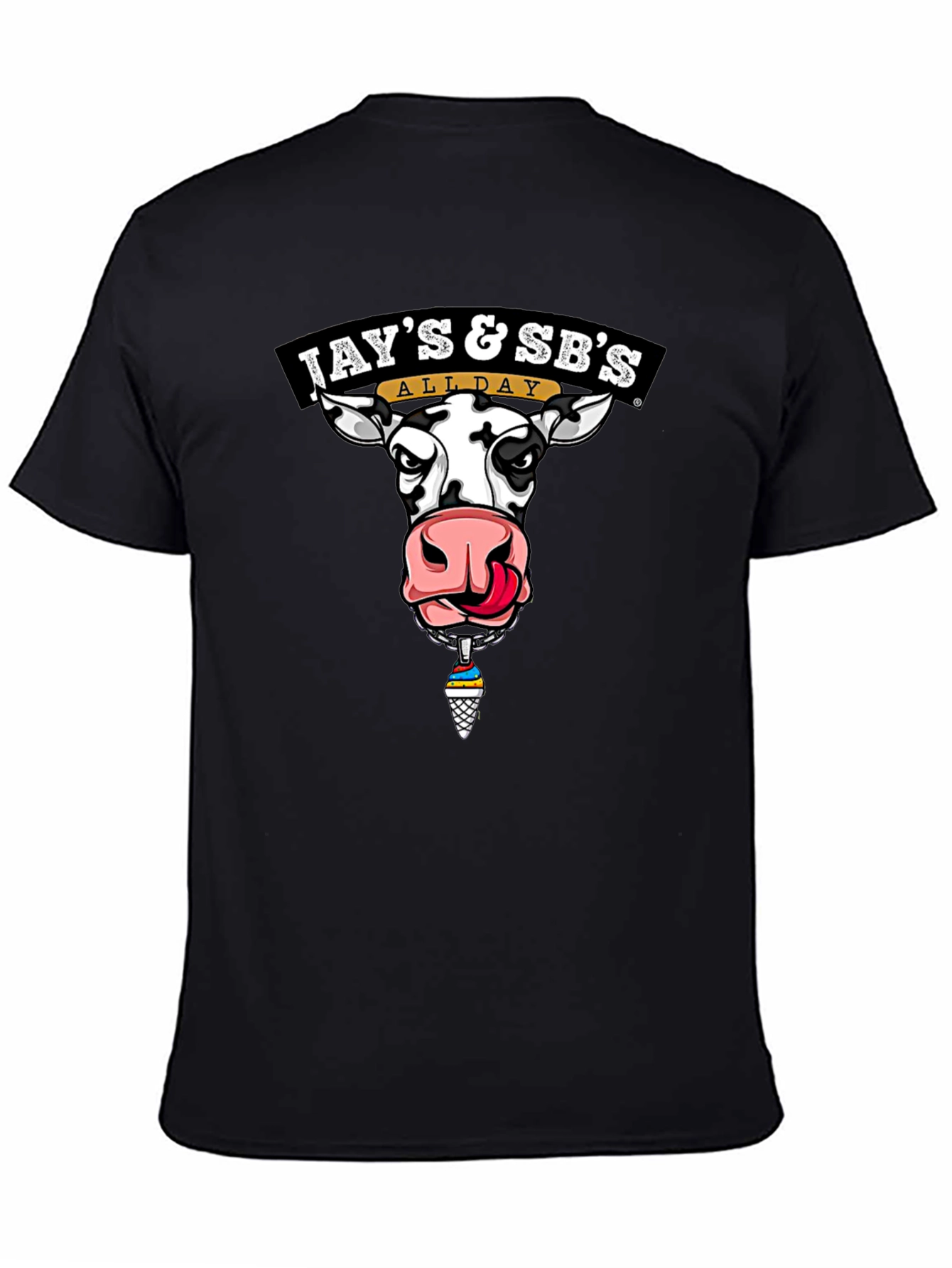 Jays & SBs All Day Cow Graphic Black T-Shirt