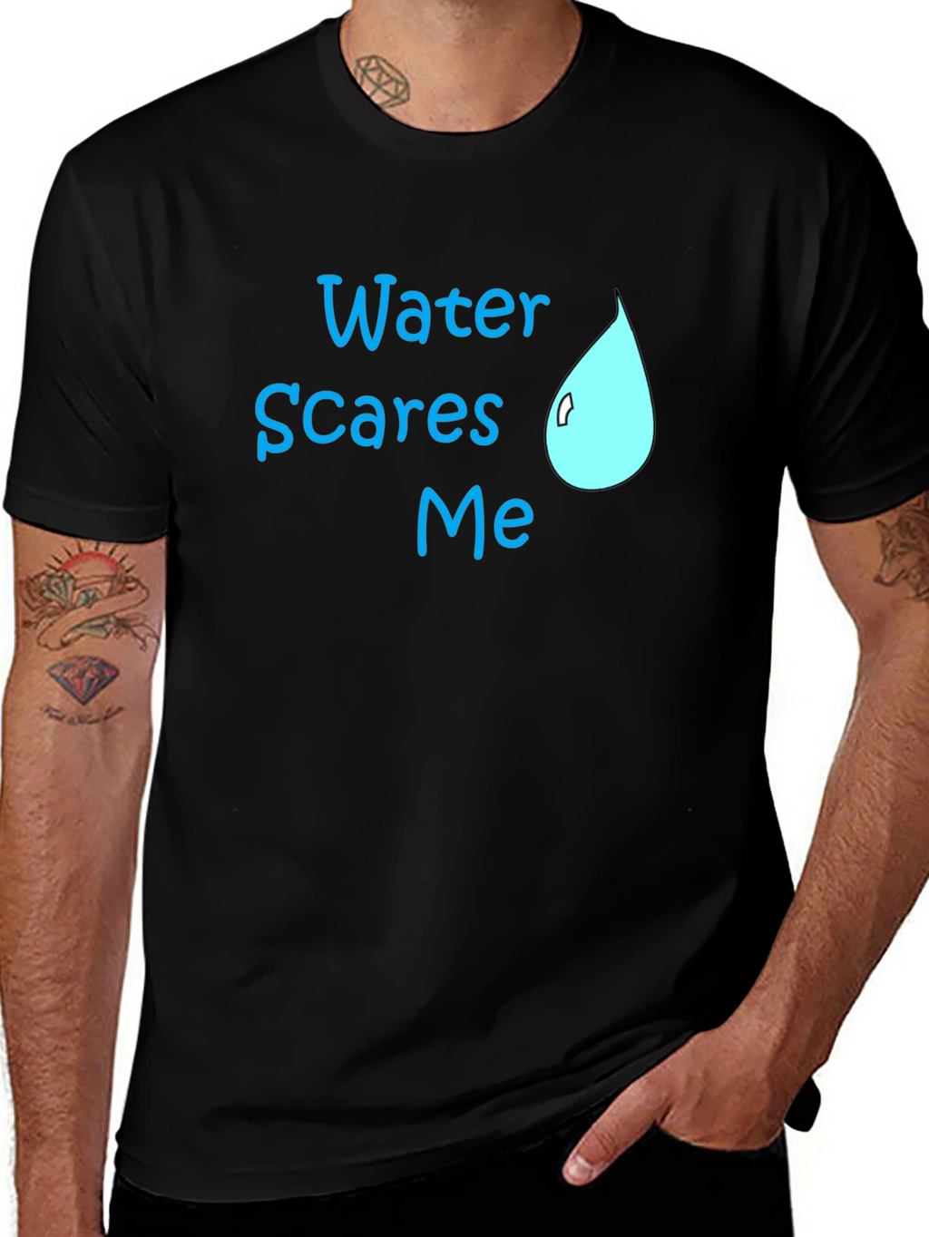 Water Scares Me T-Shirt - Humorous Graphic Tee
