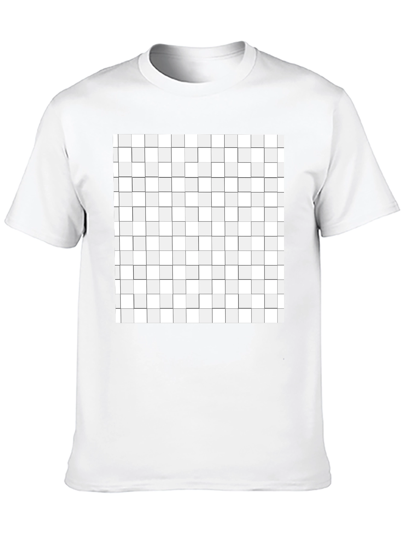 Geometric Grid T-Shirt - Modern Abstract Design