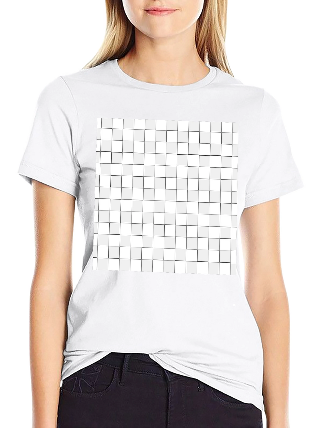 Geometric Grid T-Shirt - Modern Abstract Design