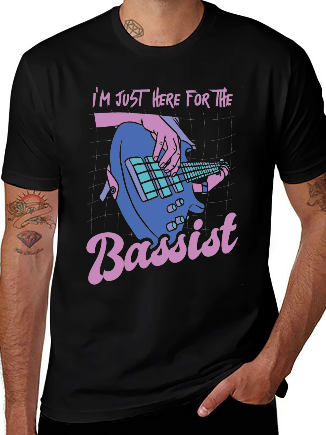 Bass Guitar T-Shirt - Im Just Here For The Bassist