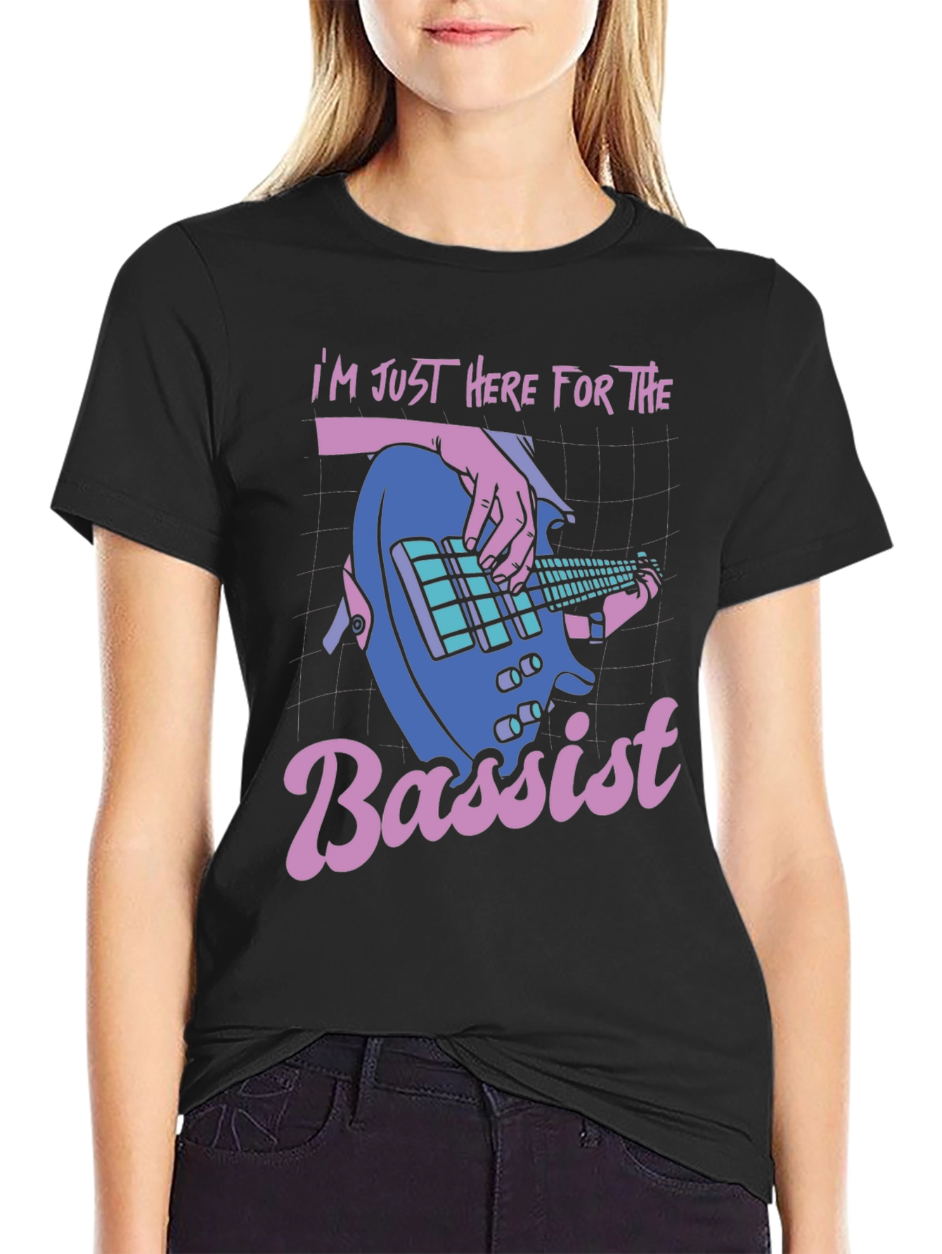 Bass Guitar T-Shirt - Im Just Here For The Bassist