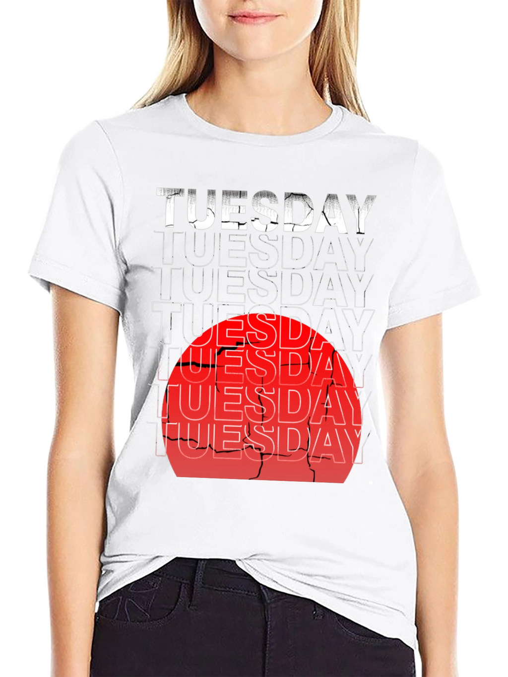 Tuesday Graphic Tee - Distressed Design