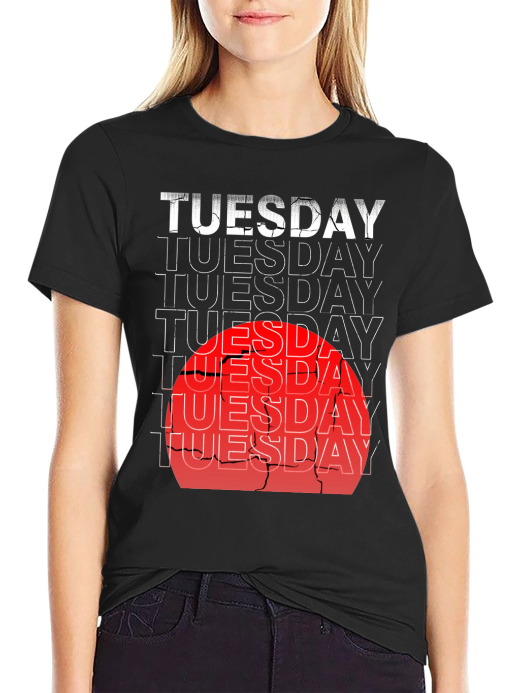 Tuesday Graphic Tee - Distressed Design