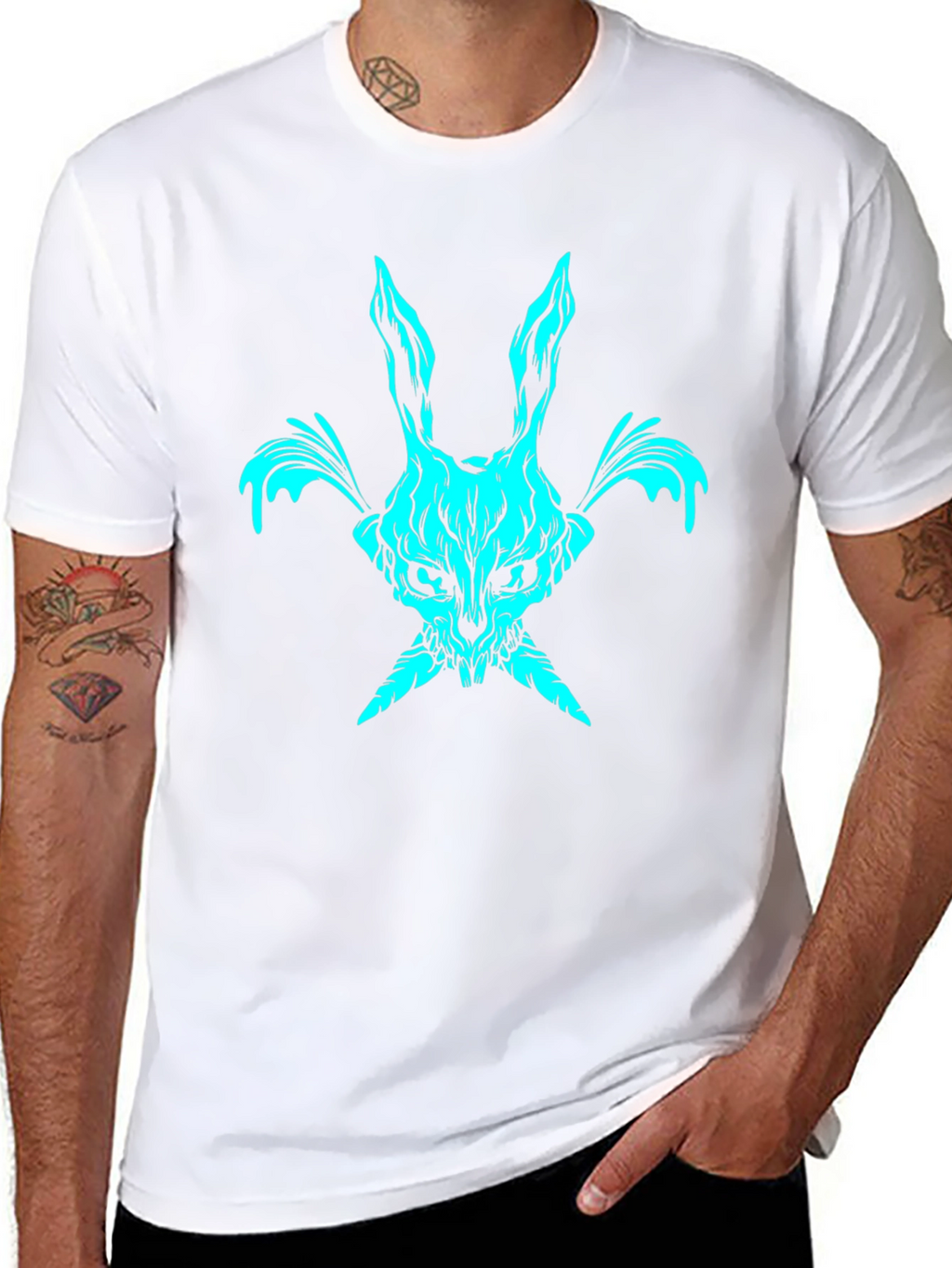 Rabbit Skull Graphic T-Shirt - Dark Aesthetic