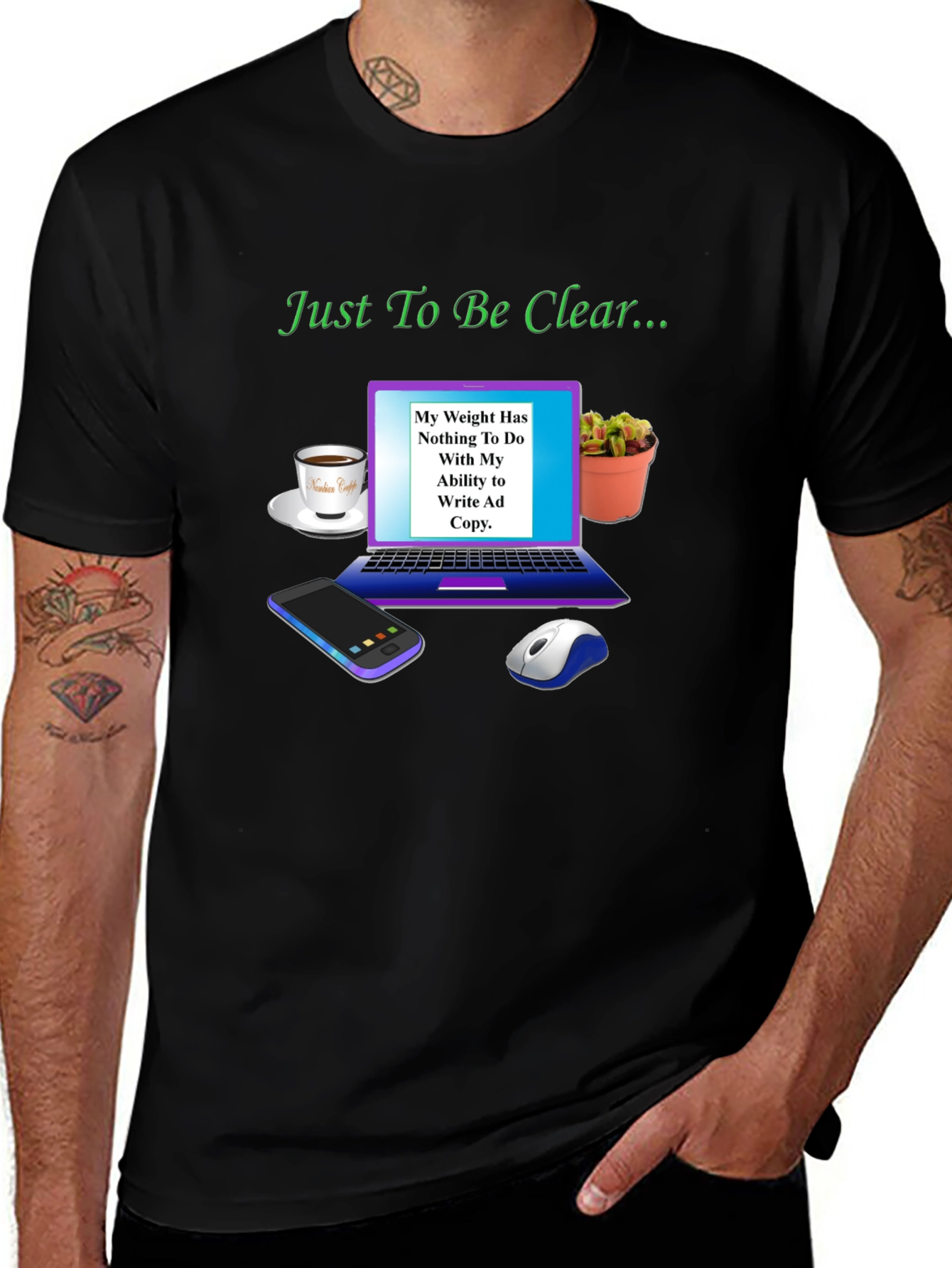 Humorous Weight/Writing Ability T-Shirt