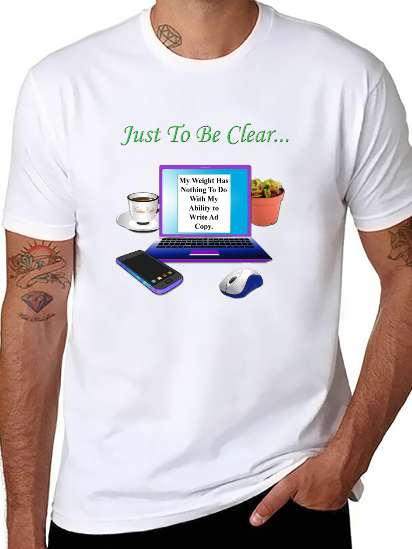 Humorous Weight/Writing Ability T-Shirt