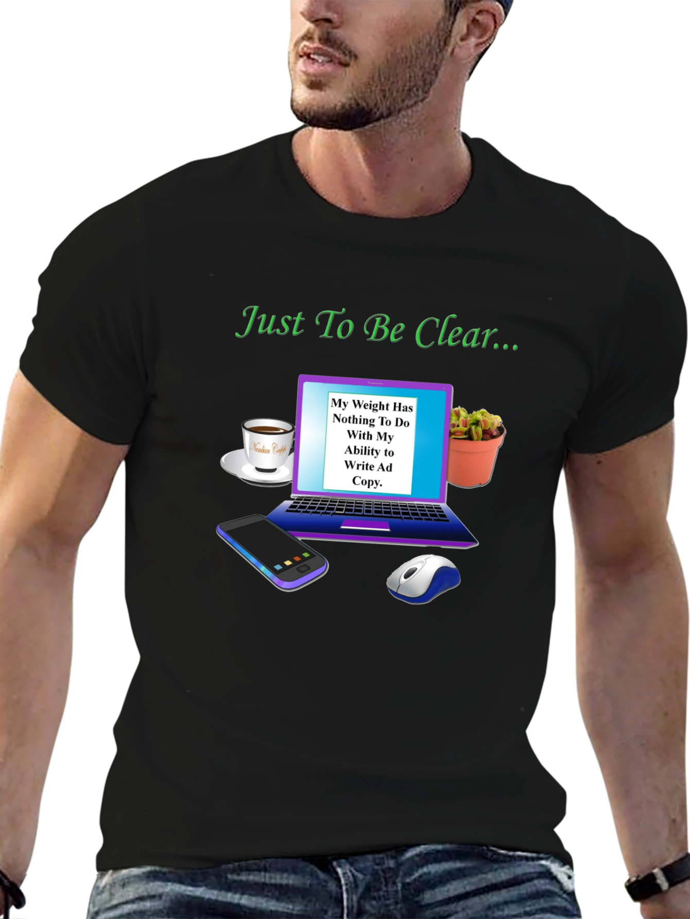 Humorous Weight/Writing Ability T-Shirt