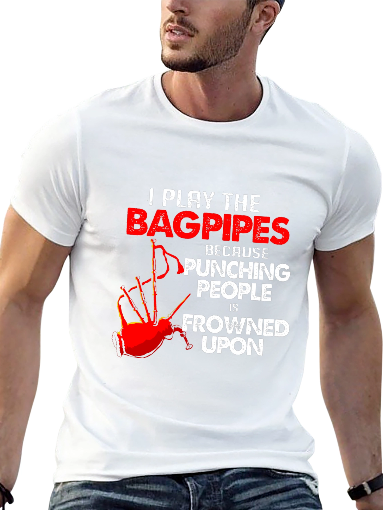 Bagpipes T-Shirt: Because Punching People is Frowned Upon