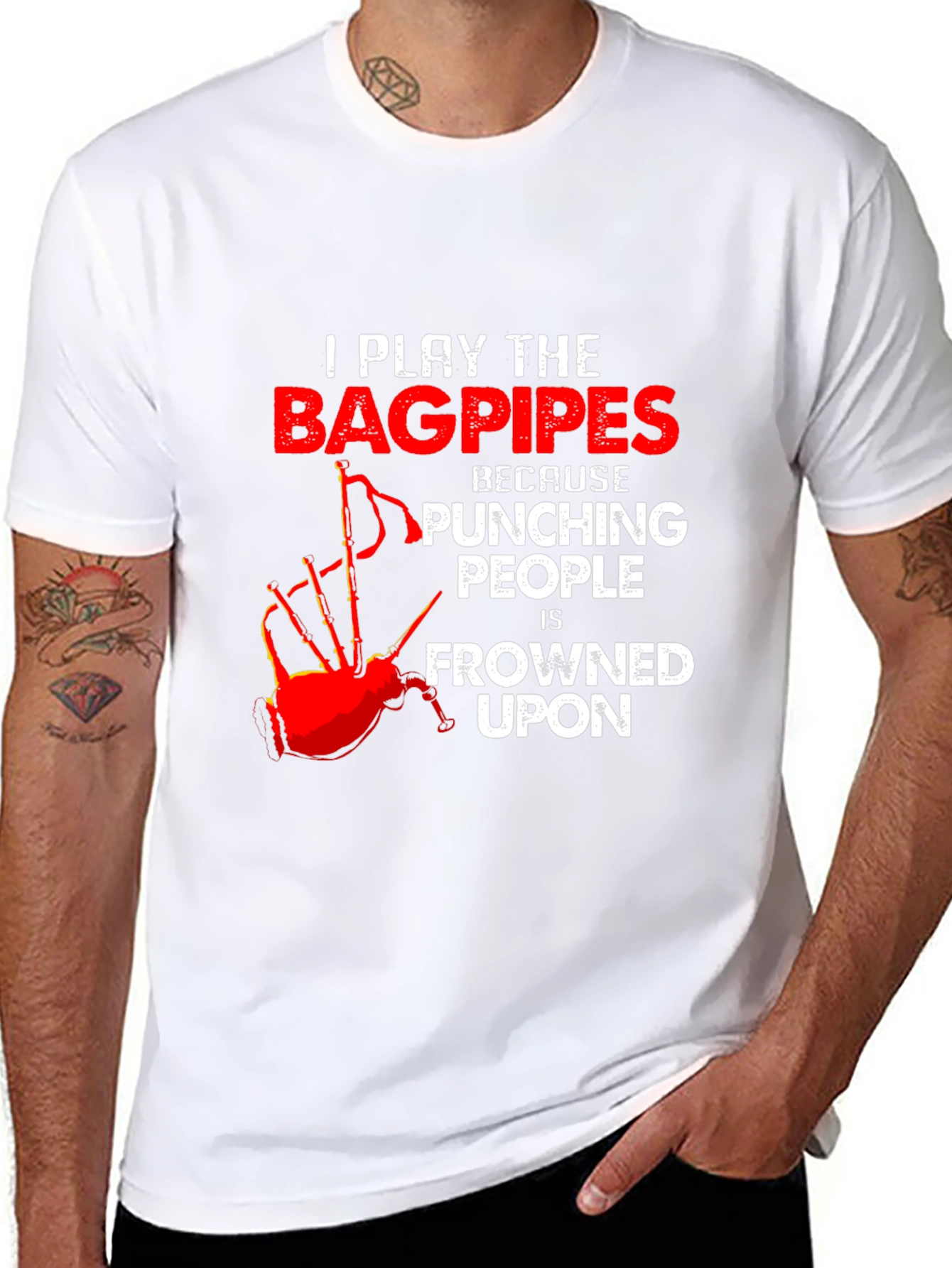 Bagpipes T-Shirt: Because Punching People is Frowned Upon