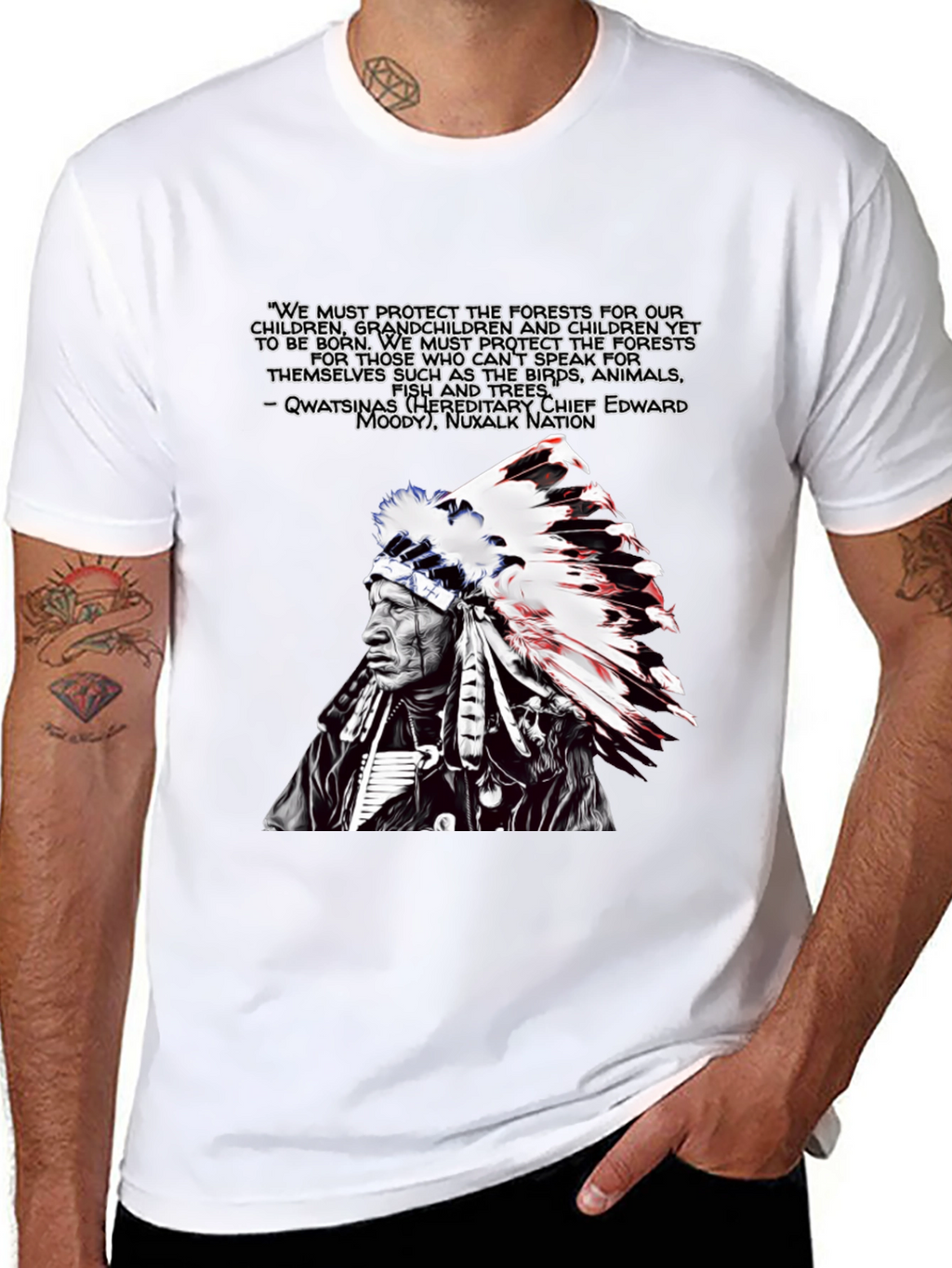 Native American Chief Graphic T-Shirt