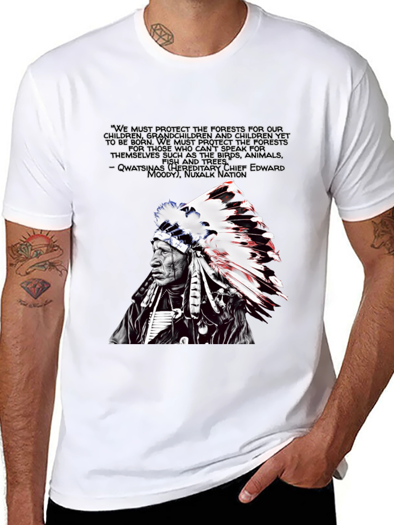 Native American Chief Graphic T-Shirt