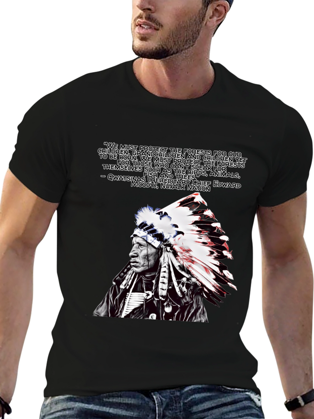 Native American Chief Graphic T-Shirt