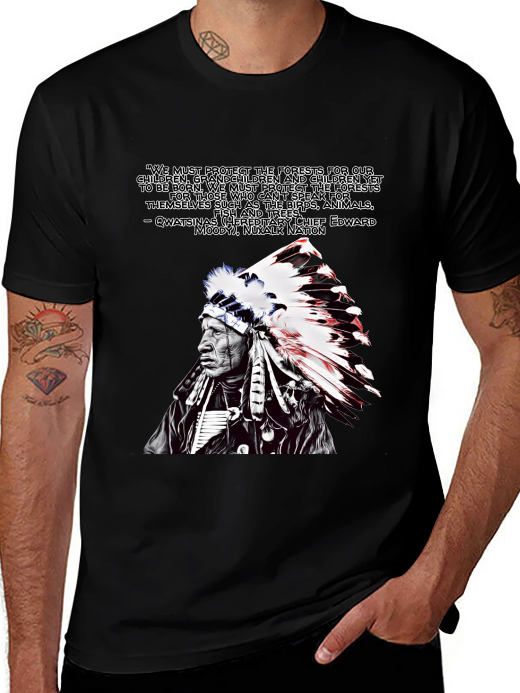 Native American Chief Graphic T-Shirt