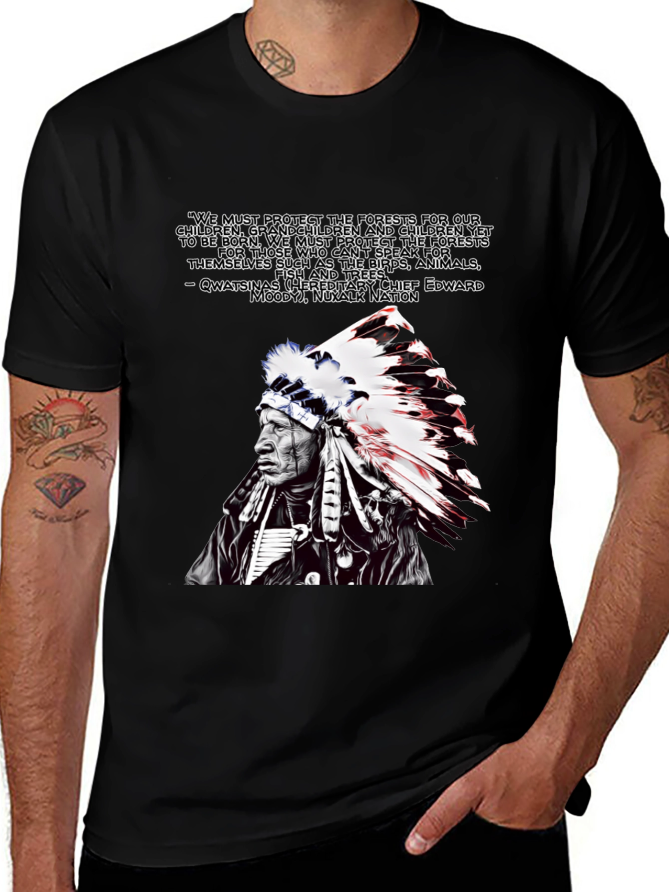 Native American Chief Graphic T-Shirt