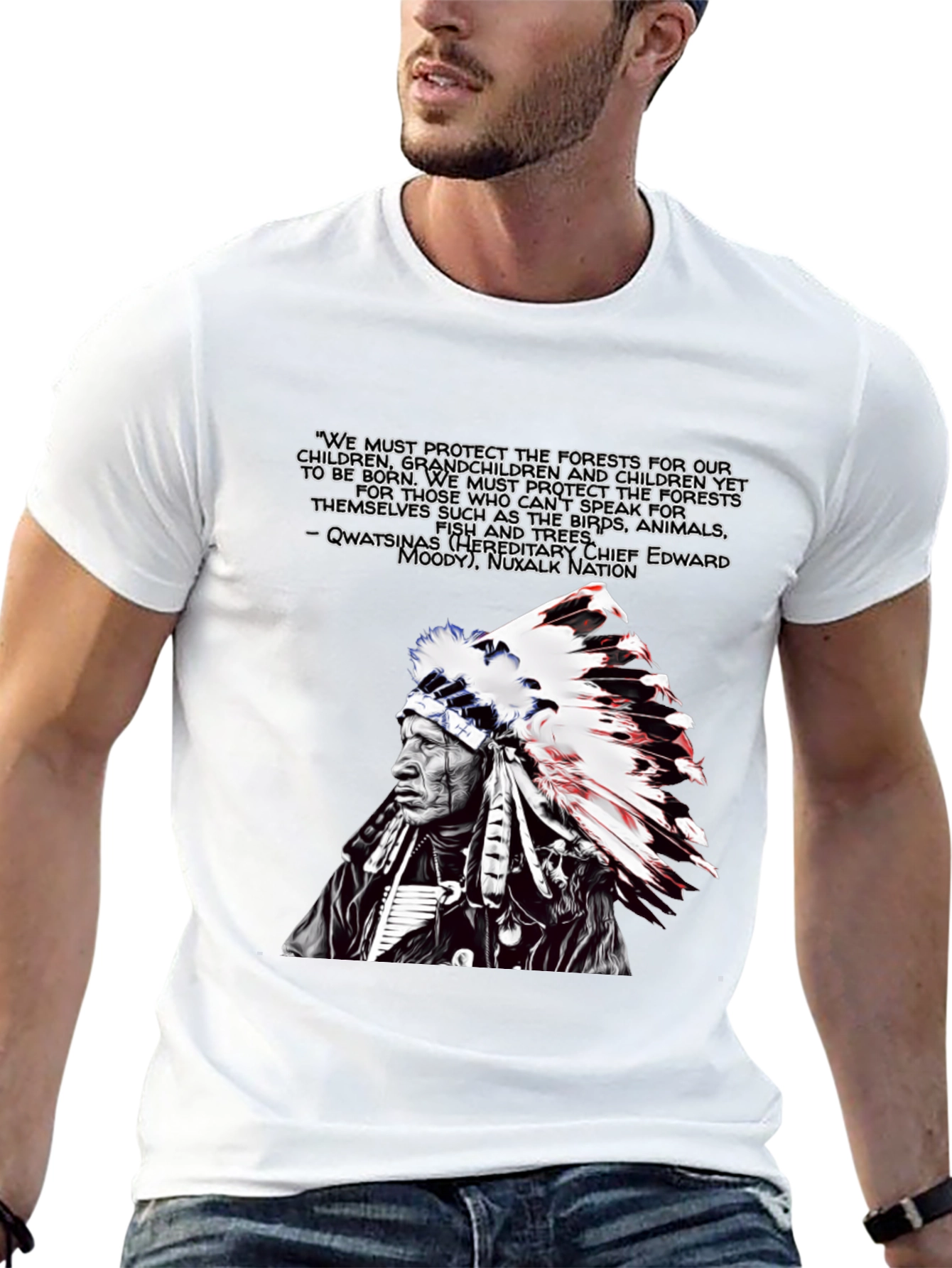 Native American Chief Graphic T-Shirt