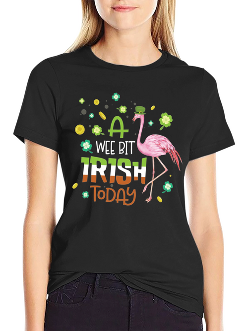 A Wee Bit Irish Today Flamingo St. Patricks Day T-Shirt