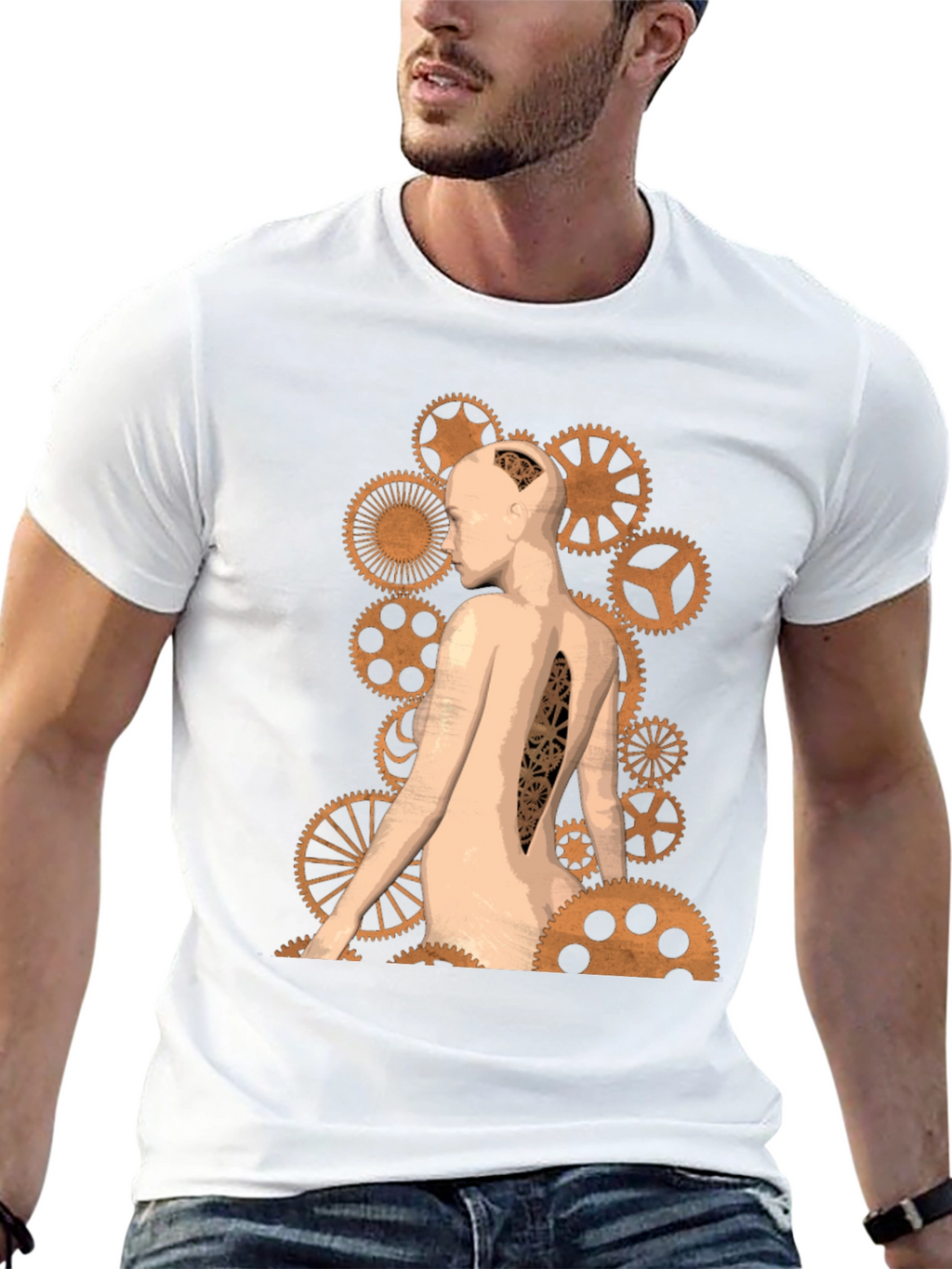 Steampunk Anatomy T-Shirt - Gear Design