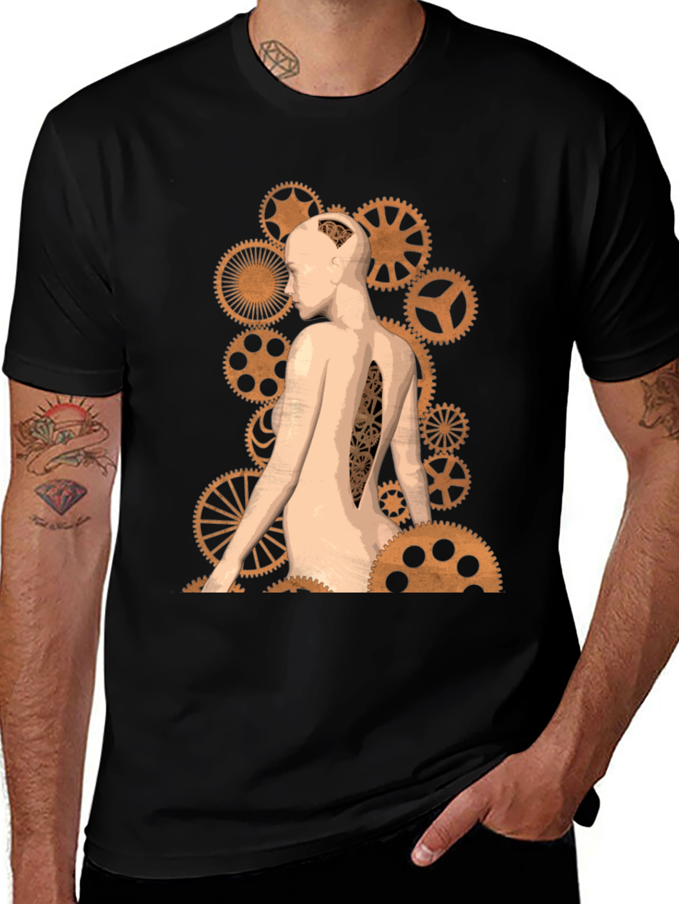 Steampunk Anatomy T-Shirt - Gear Design
