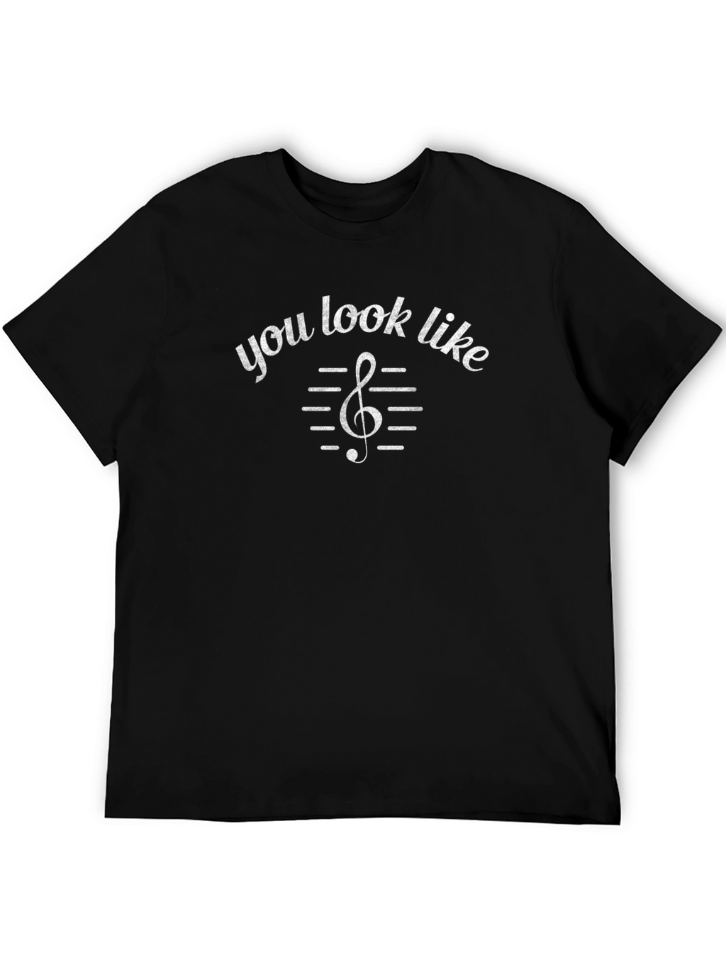 You Look Like Music Note Black Cotton Tee