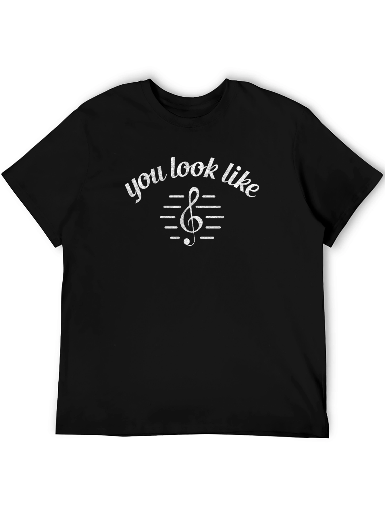 You Look Like Music Note Black Cotton Tee